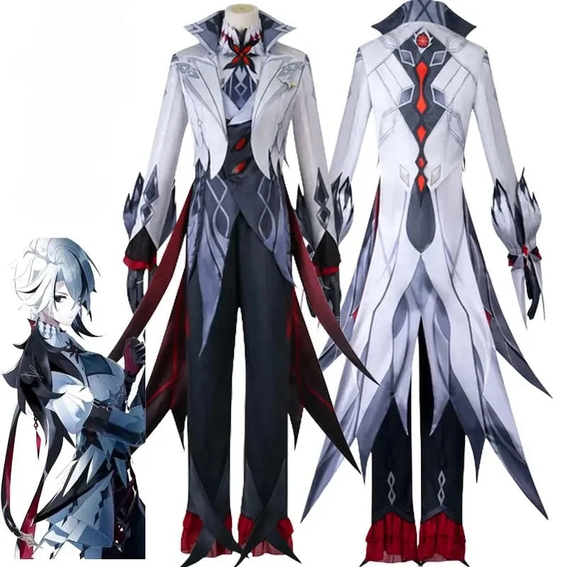 Arlecchino The Knave Cosplay Costume Genshin Impact  Fatui Harbinger Wig Set Servant Snezhnaya Halloween Costumes For Women