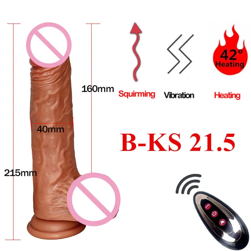 Realistic Dildo Vibrator for Women Sex Toys Heating Big Cock Remote Control Penis Telescopic Vibrators Female Stimulator Machine