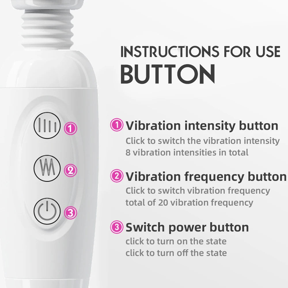 Powerful Women Magic Wand Vibrator Erotic Big AV Stick Female G Spot Massager Clitoris Stimulator Adult Sex Toys for Female