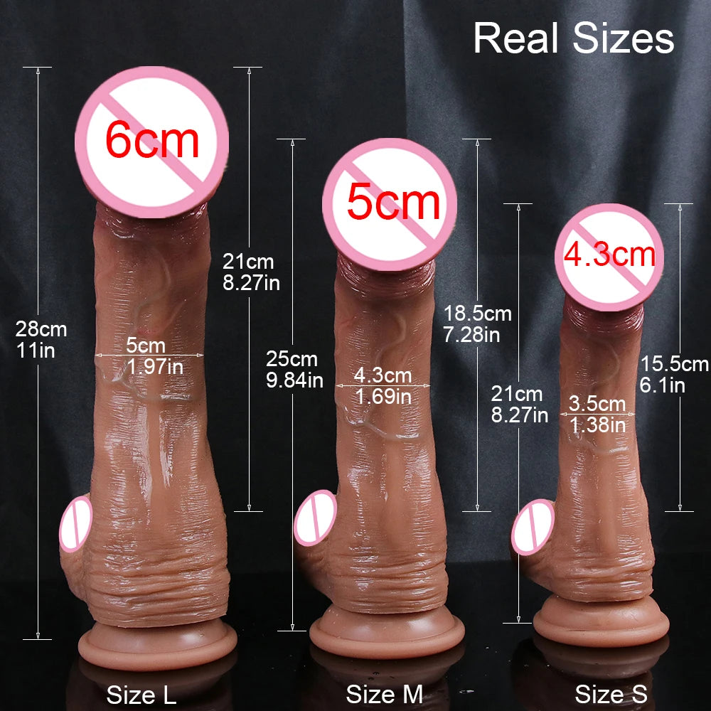 New Realistic Big Glans Dildo Soft Long Penis Huge Adult Dick Suction Cup Anal Sex Toys For Women Vagina G-Spot Orgasm Stimulate