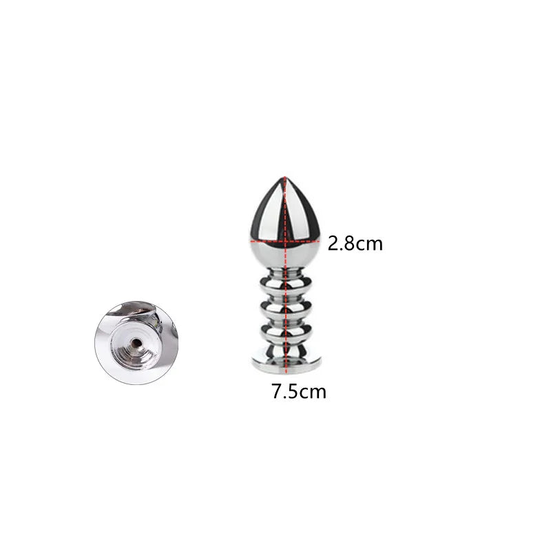 Adult Metal Anal Dilator Butt Plug with Fetish Tail Fit Stopper for Women Men Fun Games Anal Training Sex Toys Erotic Shop