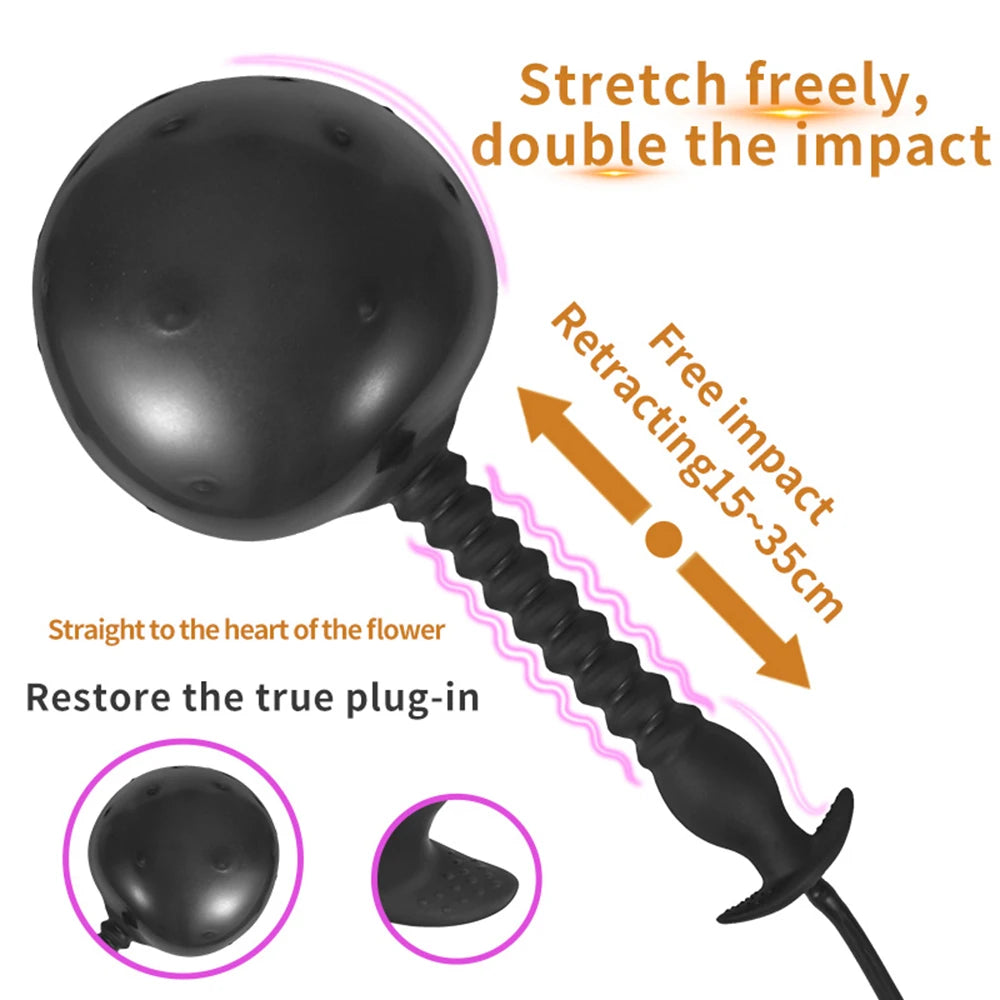 Inflatable Pump Anal Plug Silicone Super Big Butt Plug Dildo Prostate Massager Anus Extender Dilatador Sexules Toy for Women Man