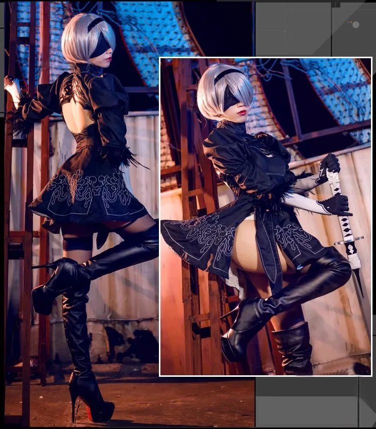 Nier Automata Cosplay Costume Yorha 2B sexy Outfit Games Suit Women Role Play Costumes Girls Halloween Party Fancy Dress