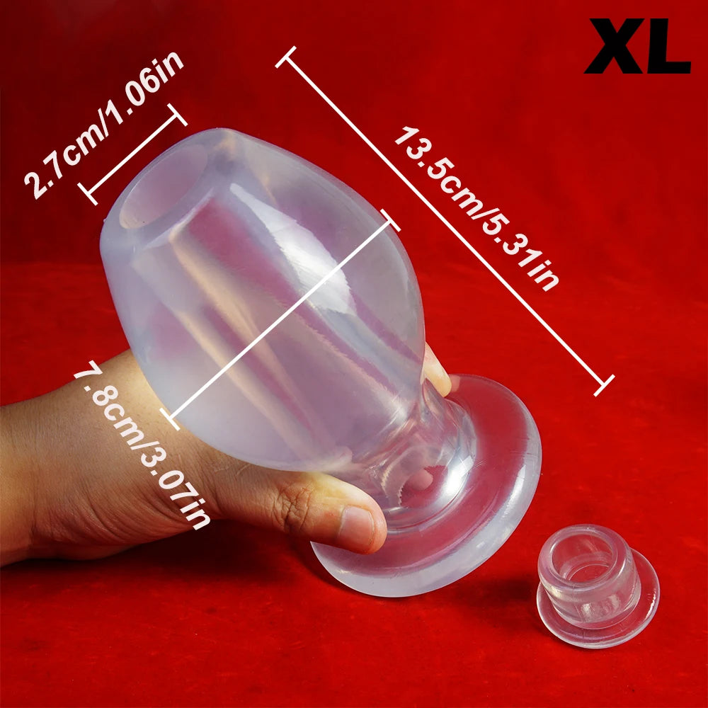 Full Access Peeker Hollow Anal Tunnel Dilator Stretcher Anus Ass Butt Plug,Analplug Buttplug Butplug with Stopper,Sex Toys