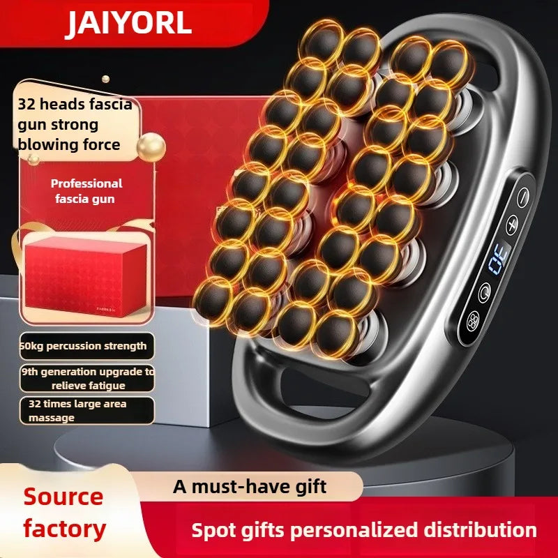 32 Massage Heads Massage Gun Deep Tissue Muscle Professional High Quality Wireless Frequency Vibration Red Light Masajeador