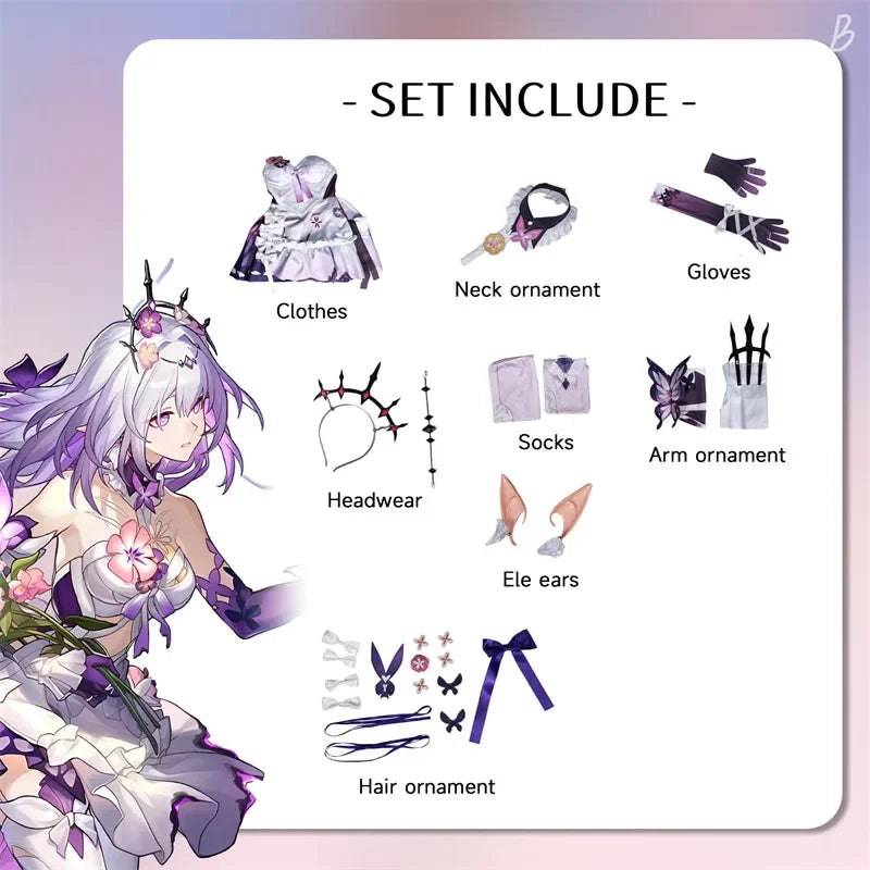 Castorice Cosplay Costume Honkai Star Rail Carnival Uniform Wig Halloween Costumes Anime Men Game