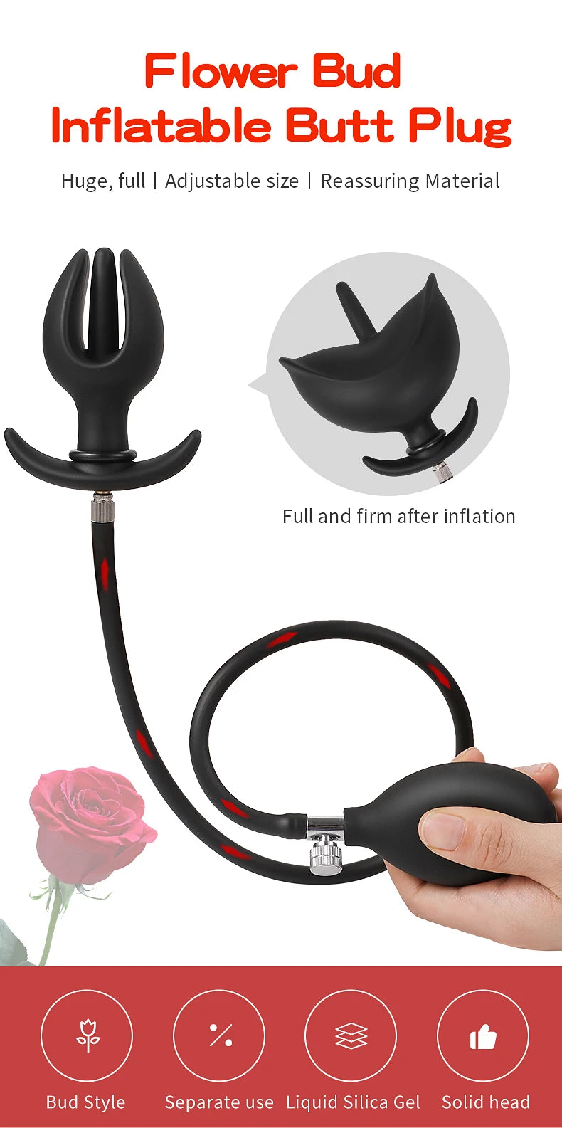 BDSM Vibrator Inflatable Anal Plug Huge Butt Plug Dildo Pump Vaginal Anus Expansion Prostate Massager Sex Toys for Woman Men Gay