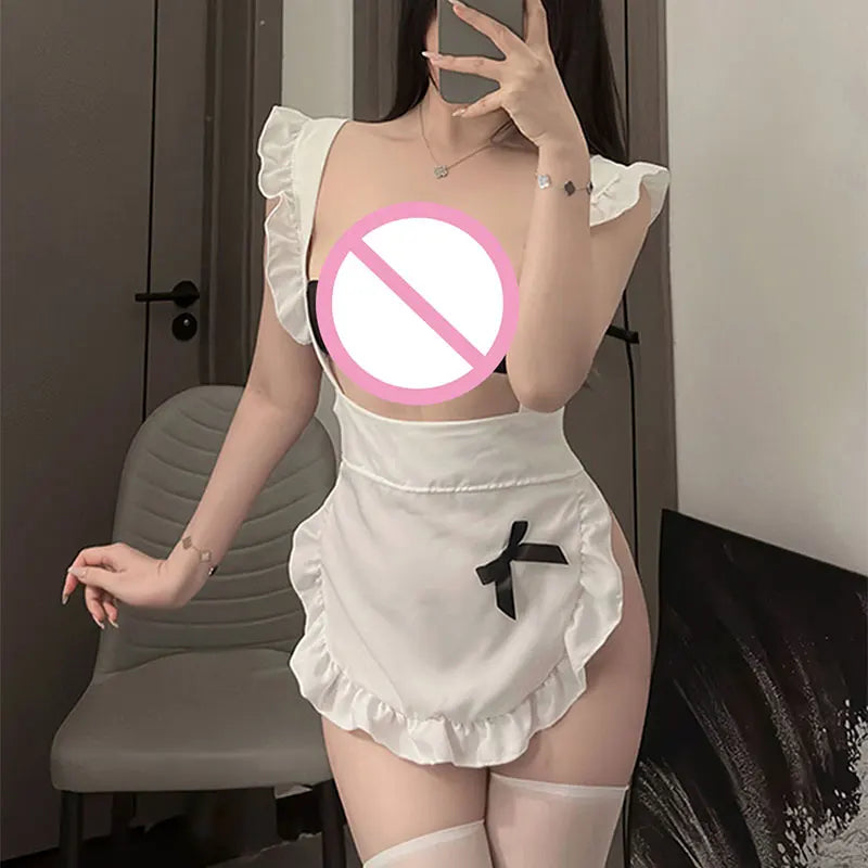 Sex Lingerie 2024 New Erotic Costume Maid Set Cosplay Toys Adult Sexy Shoppings Ultra Porn Open Babydoll Bodysuit Secret Night