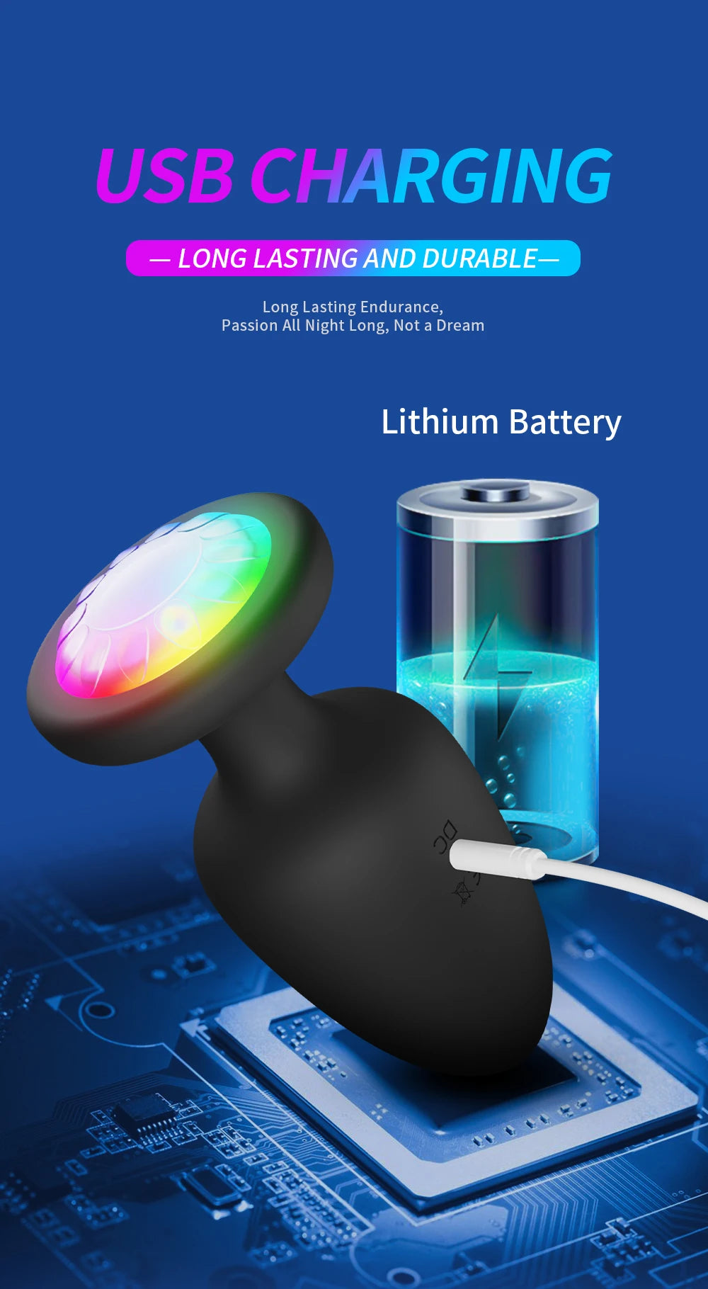 LED Colorful Light Butt Plug for Women Men Anal Plug Vibrator Prostate Massager Adults Sex Toys Wireless Remote Control Buttplug
