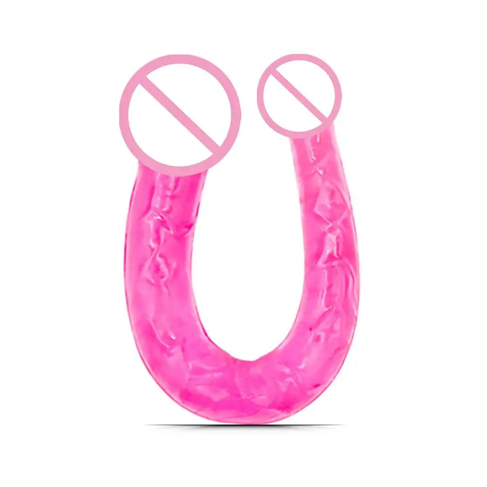 Adult Supplies Sex Toy Double Ended Realistic Dildo Long U Type Flexible Jelly Dildos Penis Cock Anal Plug Massager G-spot
