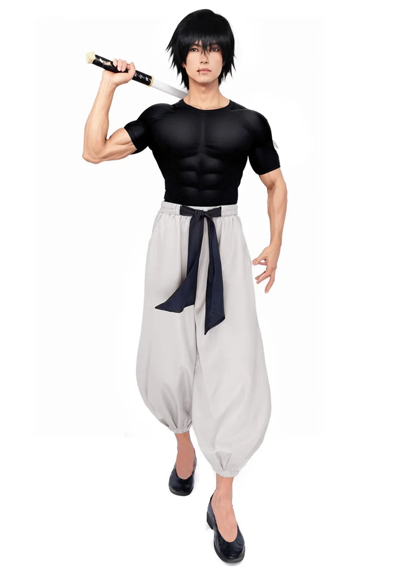 DAZCOS Satoru Cosplay Haori Kimono Jacket Men with Scarf Satoru Costume Adult Outfits Japan Kimono Comic-Con Carnival Clothing