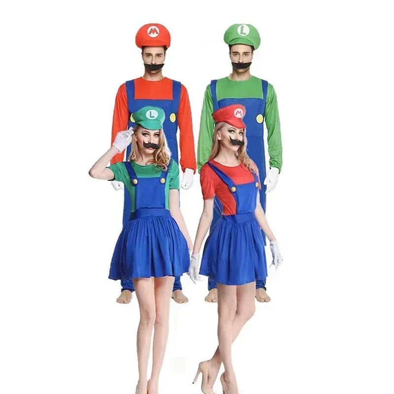 Luigi Super Brother Maris Game Cosplay Costume Funny Super Bros Adult Jumpsuit Anime Men's Halloween Dress