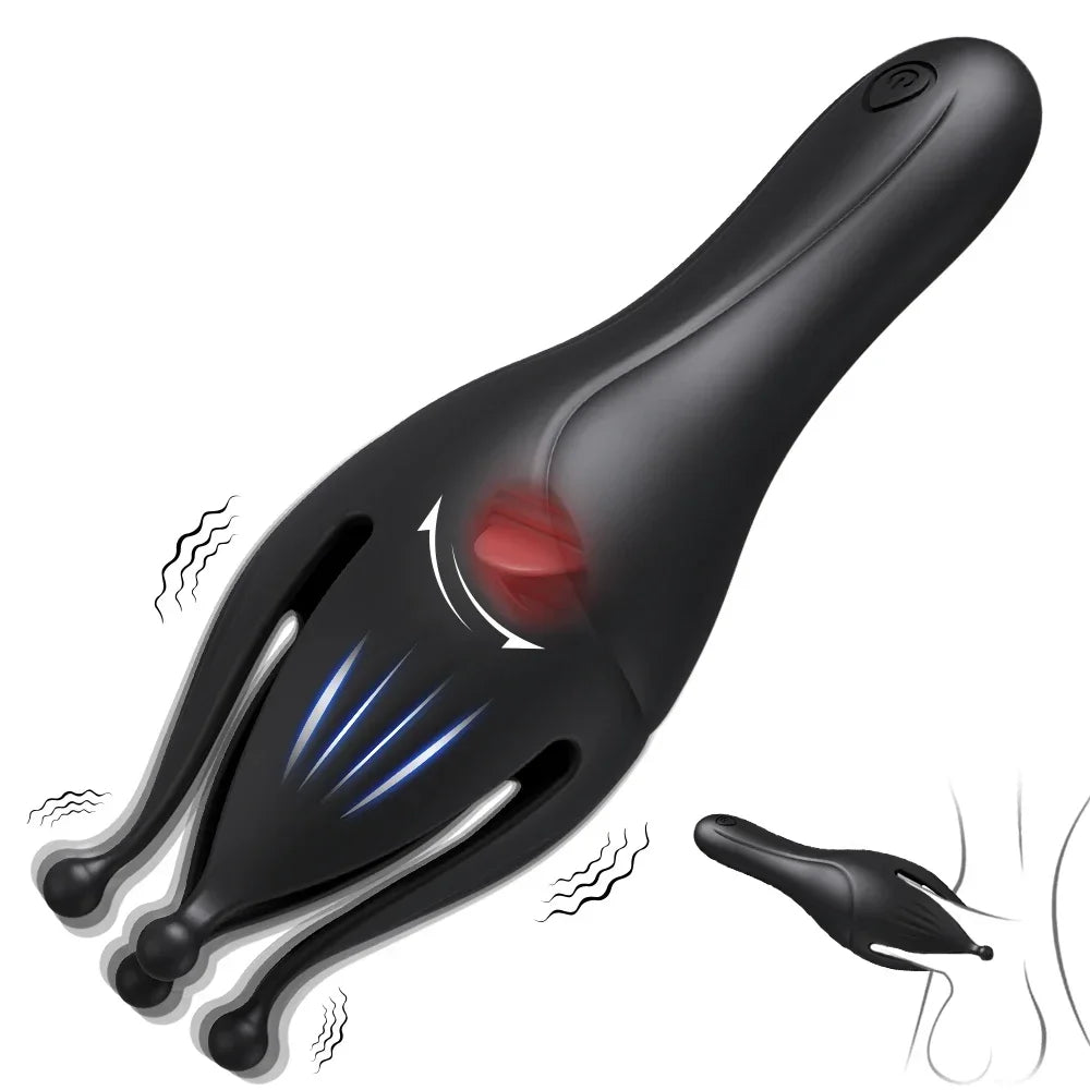 Vibrating Male Masturbator Glans Vibrator Electric Penis Massager Delay Trainer Exerciser Vibrations Stimulator Adult Sex Toy 18