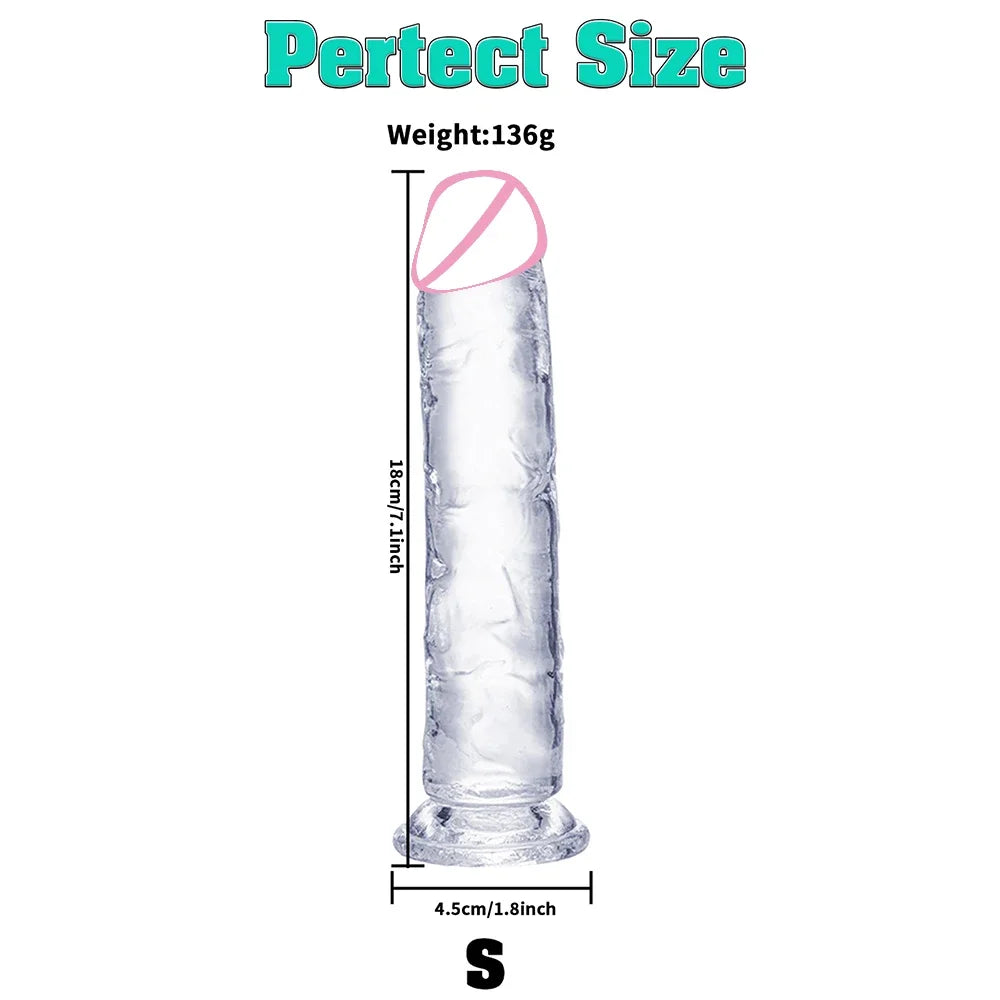 6 Sizes Realistic Big Dick Jelly Dildo Women Gay Anal Huge Dildo Sex Toys Clitoris Vaginal Masturbators Penis with Suction Cup