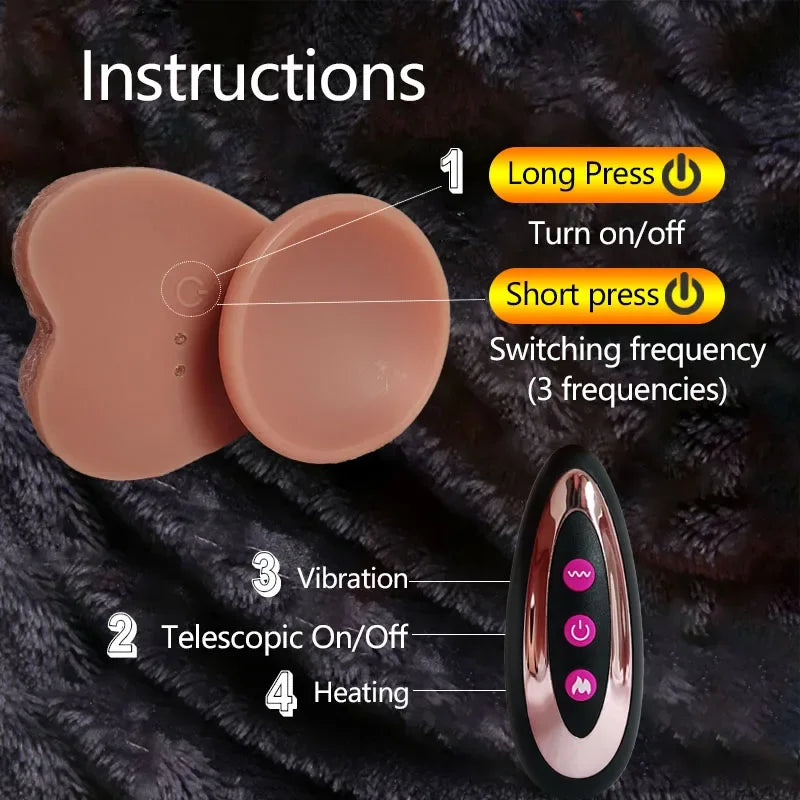 Realistic Dildo Vibrator for Women Sex Toys Heating Big Cock Remote Control Penis Telescopic Vibrators Female Stimulator Machine