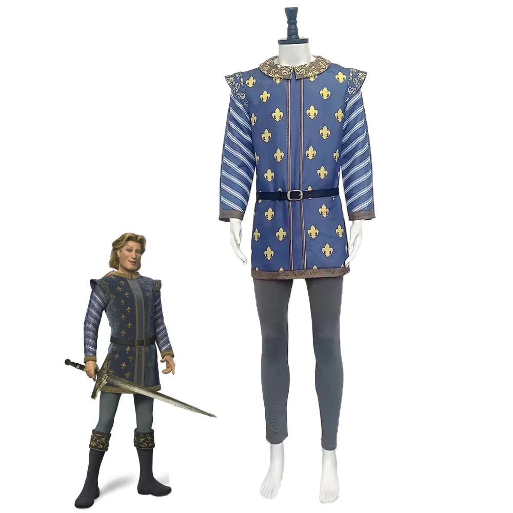 Lord Farquaad Cosplay Costume Fiona Princess Dress discovered prince Mens Costume Shrek Full Set Halloween Carnival Outfit