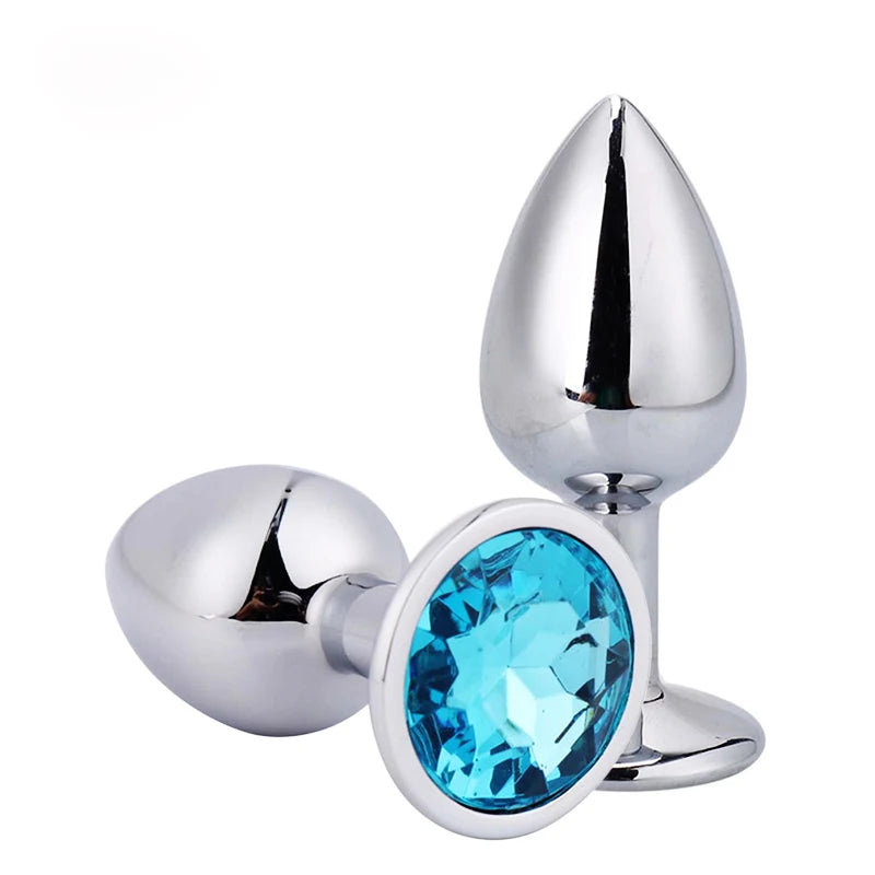 Metal Anal Plug Stainless Steel Butt Plug With Jewelry Colorful Crystal Anus Plug Anal Bead Adults Sex Toys for Women Adult Game