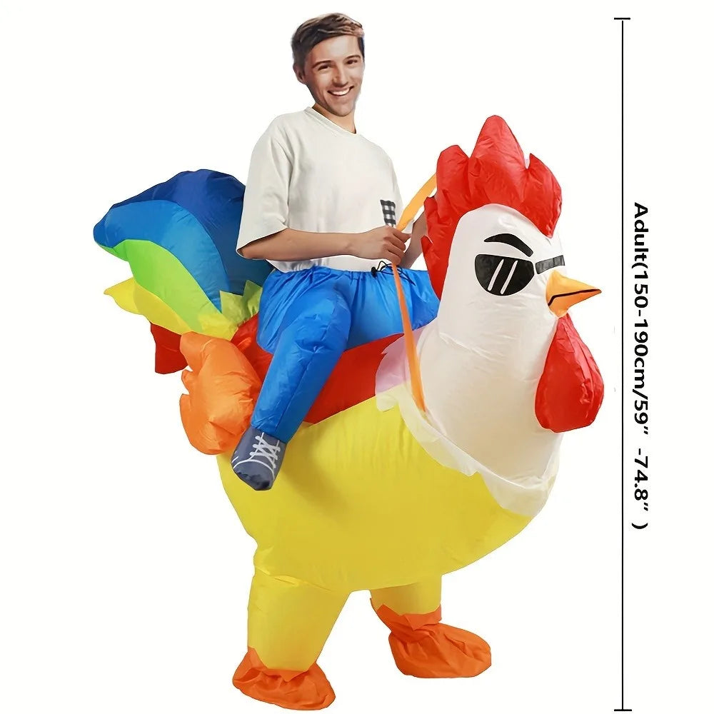 Halloween Costume Colorful Rooster Inflatable Costume Holiday Party Cosplay Cosplay Props Animal Performance Costume