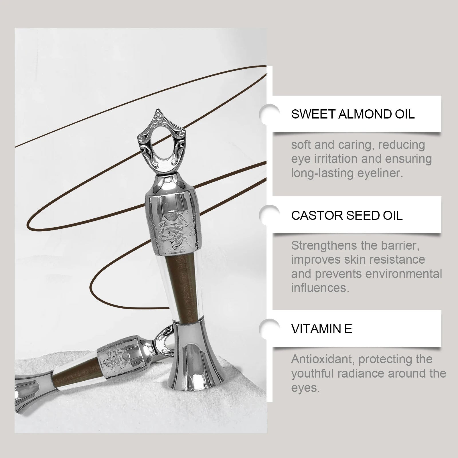 Black Color Liquid Eyeliner Pencil Long-Lasting Natural Smooth Durable Non-Fading Beauty Make-Up Tool Cosmetics Eye Shadow Stick