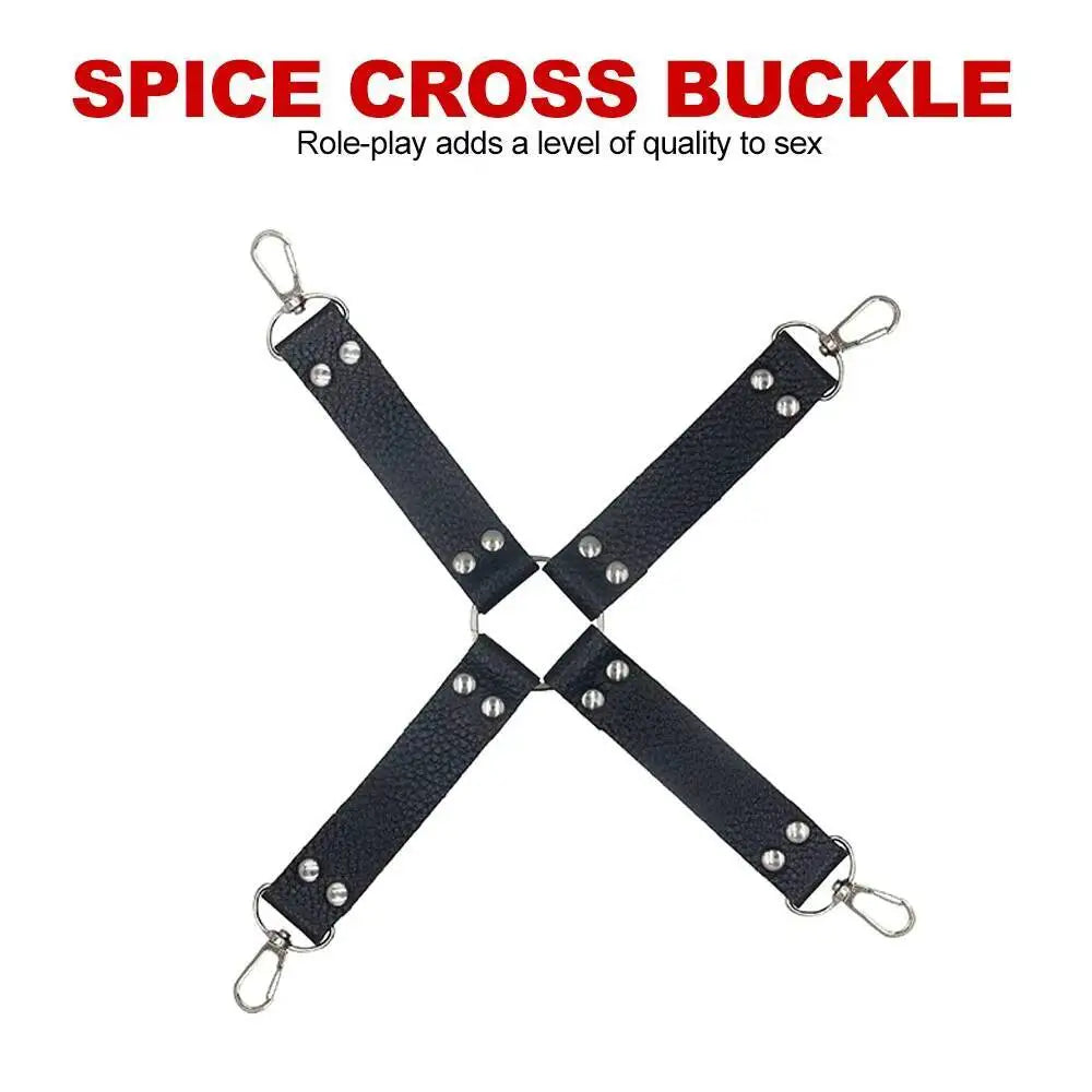 Hot 10Pcs/Set Toys Woman PU Leather SM Bondage Set Hand Cuffs Footcuff Whip Rope Blindfold Erotic Sex Toy For Couple