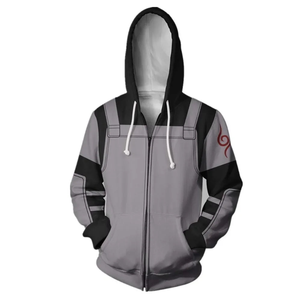 Anime Zip Hoodie Jackets Cosplay Clothes Costumes Men Hoodies Sweatshirts Zipper Tops Sasuke Sweatshirt Kakashi Tops