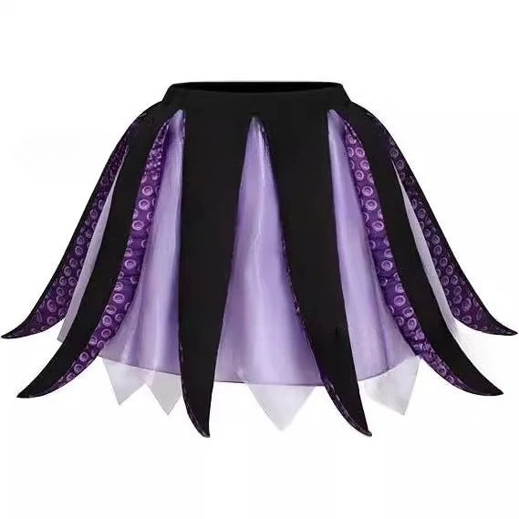 Ursula Costume Black Purple Sea Witch Costume Octopus Tentacle Tutu Dress for Women Halloween Carnival Party Mermaid Cosplay