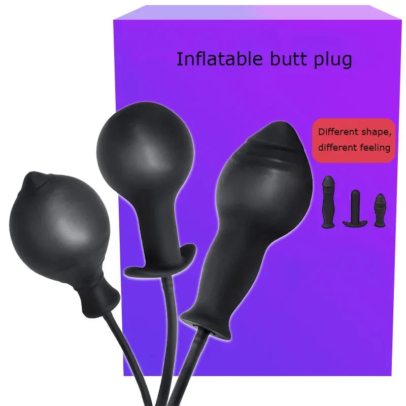 Inflatable Anal Dildo Plug Expandable Butt Plug with Pump Sex Toys for Women Men Anal Dilator Massager Adult Products Silicone