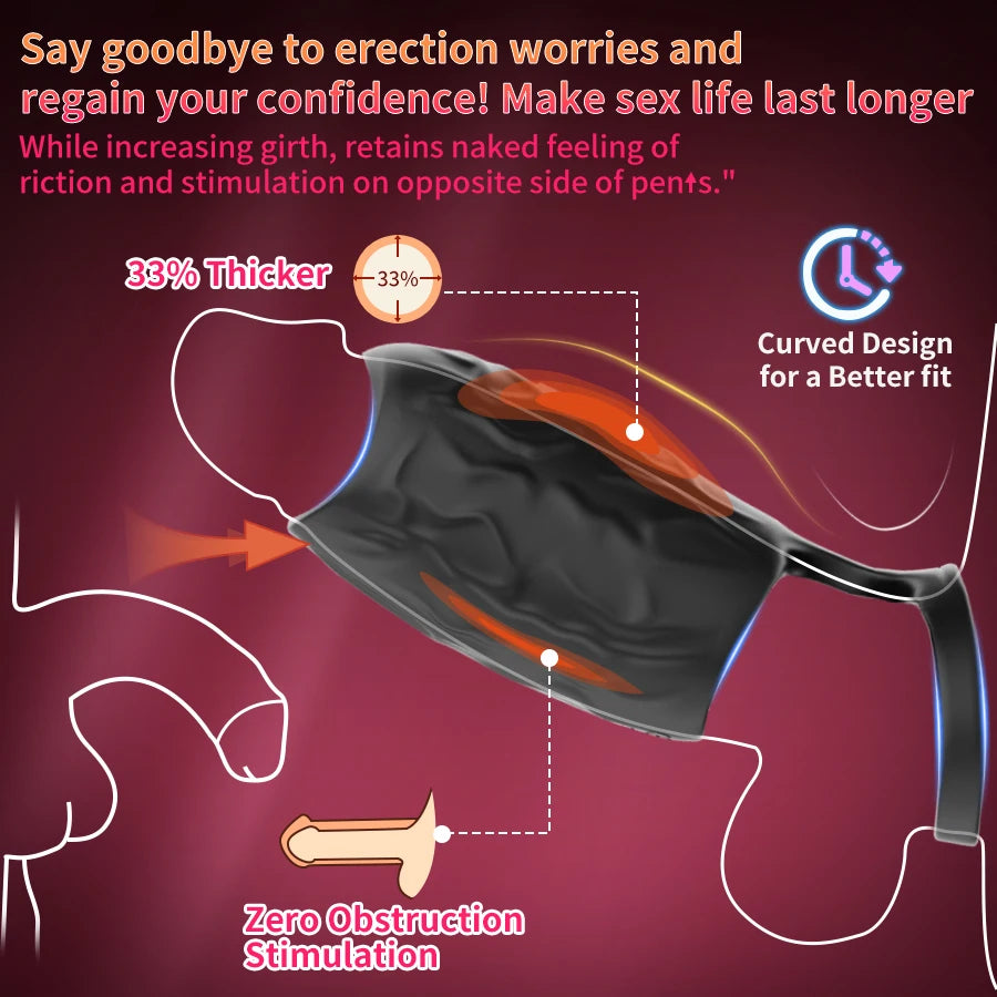 Penis Vibrator Sex Toys - Penis Ring Sleeve Couple Sex Toys,Male Vibrator for Male G-spot Stimulation Erectile Sexual Behavior