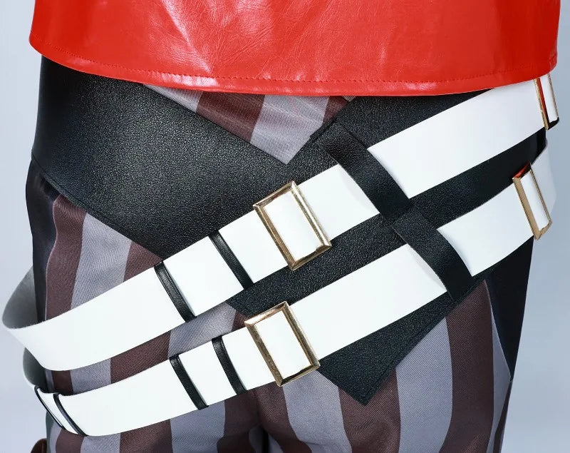 Vi Acrane Cosplay Costume Game Arcane Vi Red Wig Leather Jacket Halloween Carnival Outfits Vi Shoes Boots