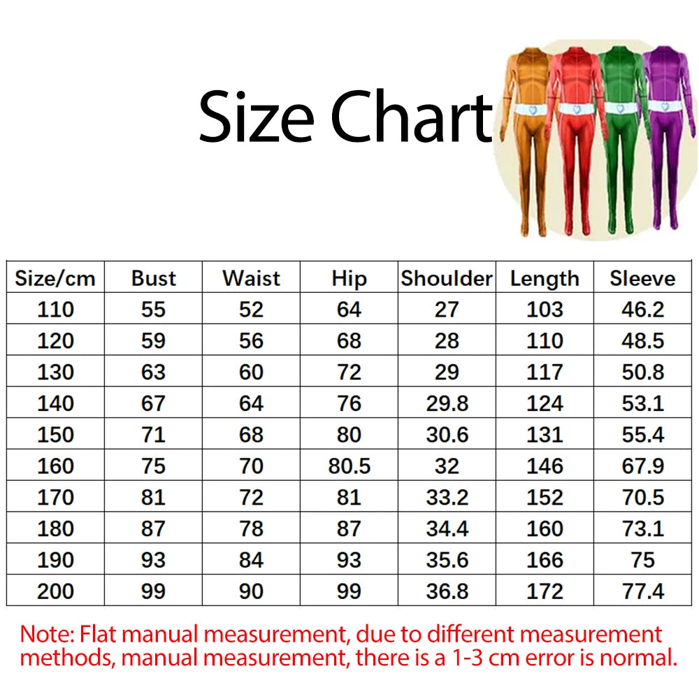 Totally Spies Cosplay Bodysuit for Adults and Girls, Anime Clover Ewing Jumpsuits, Halloween Samantha Simpson Alexandra Costume