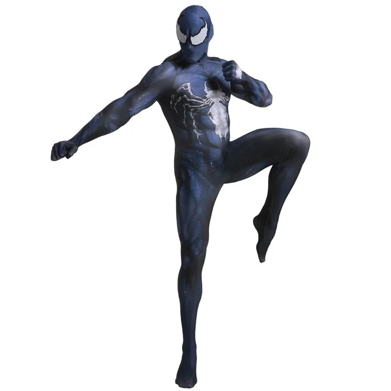 Spiderman Costume Adults Tony Venom Costume  Detachable Mask Stretchable Suit Deluxe Superhero Costume Halloween Costume For Men