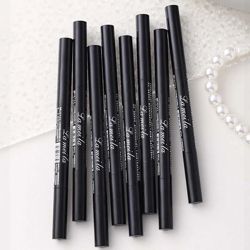 4 Color Waterproof Matte Eyebrow Pen Makeup Double Head Long Lasting Brown Non-Smudged Eye Brow Pencil Tint with Brush Cosmetics