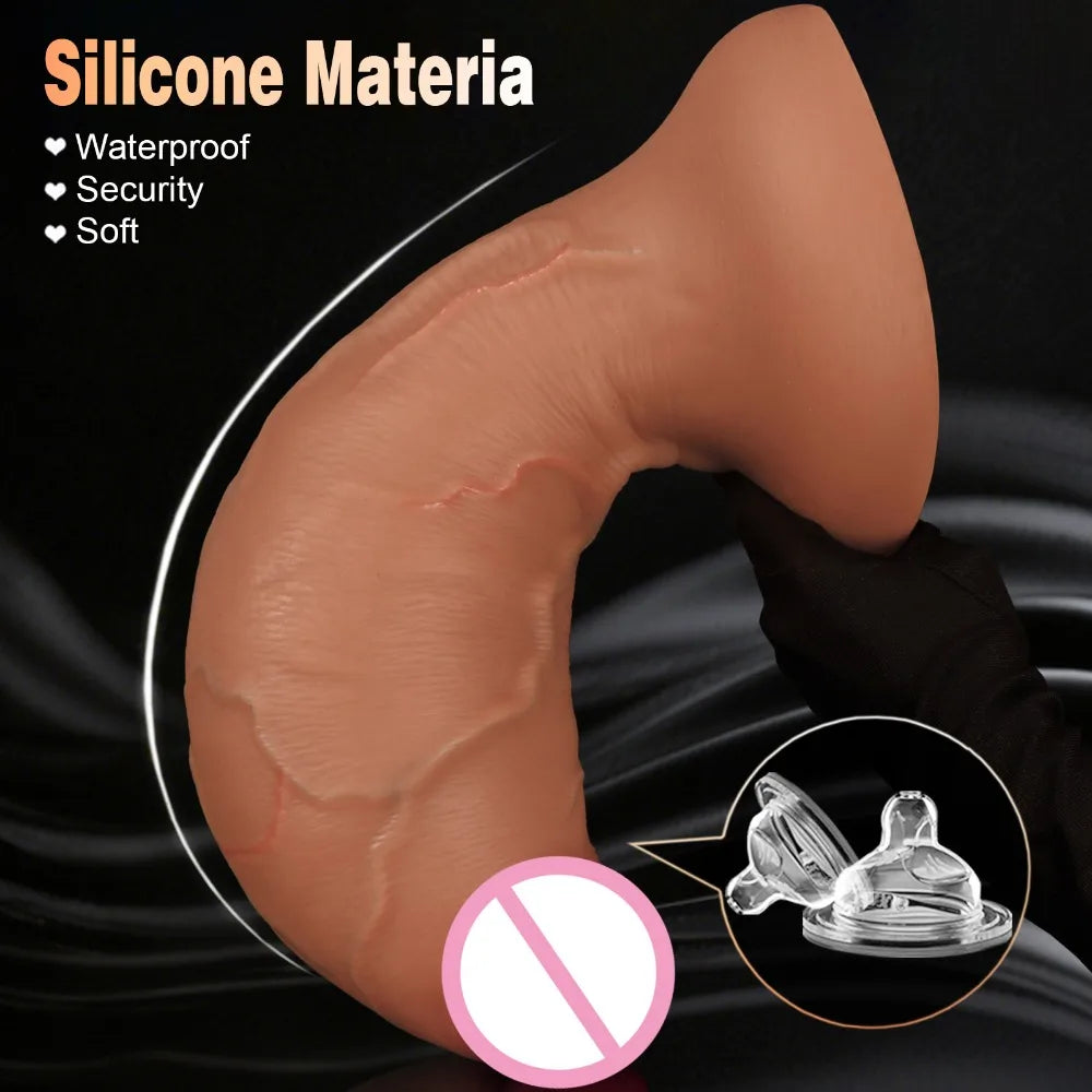 XXL Giant Realistic Dildo Anal Plug 13.2CM Super Thick Soft Silicone Huge Butt Plug Anal Dilator with Suction Cup Adult Sex Toys