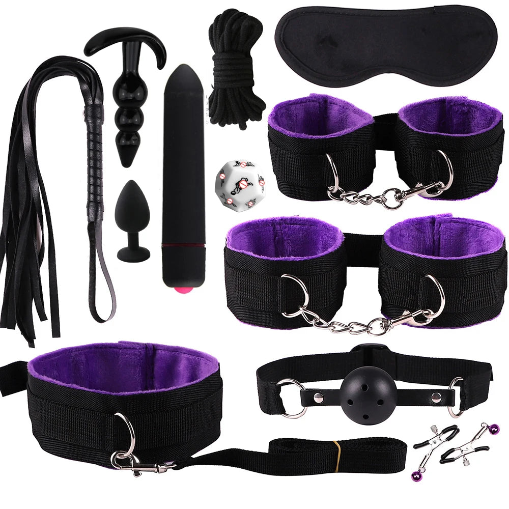 Vibrators sexy toys for women couples adult 18 Handcuffs erotic accessories bondage gear Mask anal plug penis ring dildo sex kit