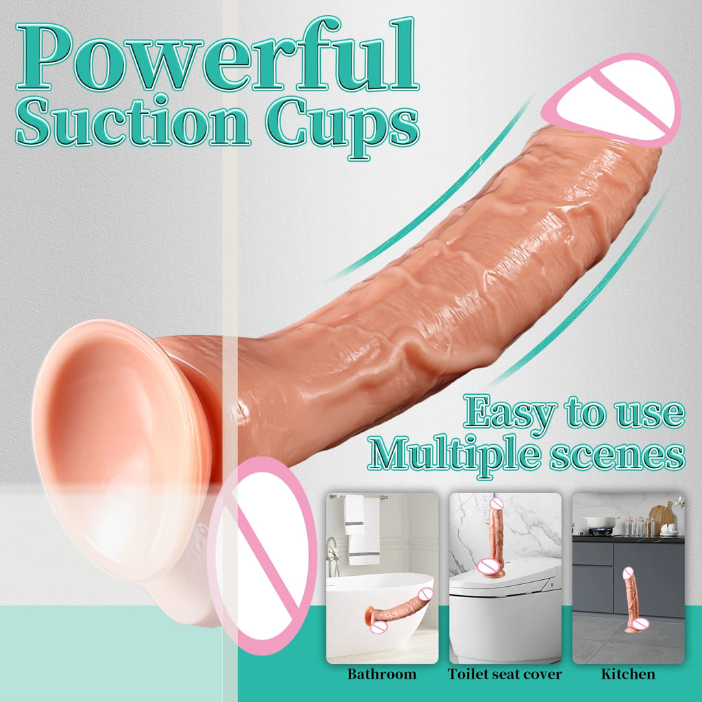 9 Inch Huge Realistic Dildo with Suction Cup Adult Sex Toys for Women Men Big Lifelike Dildos for Vaginal G spot and Anal Play
