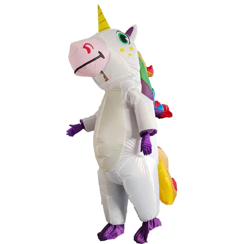 anime Inflatable Unicorn Costume Pink Full Body Unicorn Cosplay Costumes with Blower Funny Party Halloween Costume for Adult