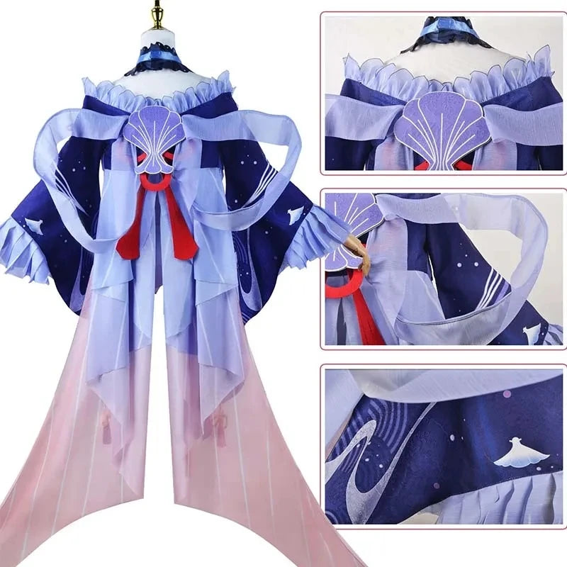 Sangonomiya Kokomi Cosplay Costume Pearl of Wisdom Kokomi Outfit Dress Wig Full Set Comic Con