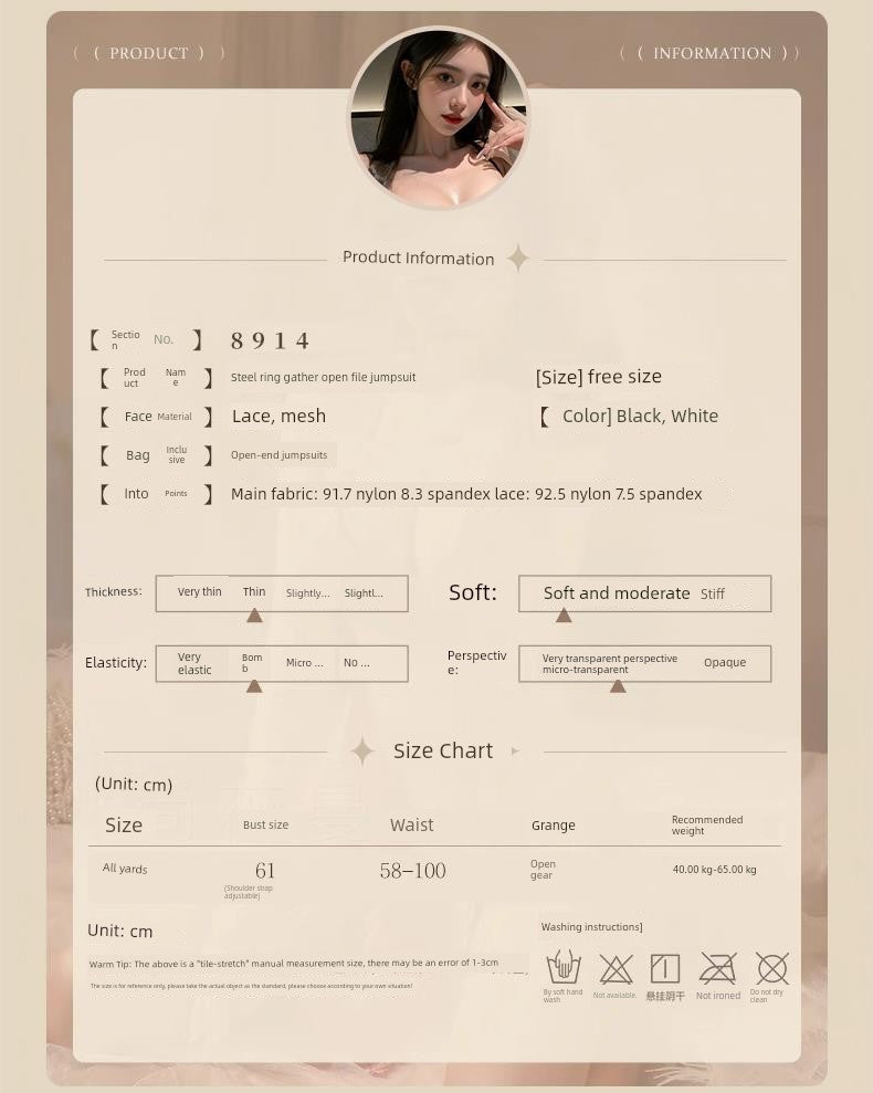 Sexy Intimates Small Chest Push up 2025 New Sexy Plus Size One-Piece Pajamas Bed Free off Shirt Temptation Qqny