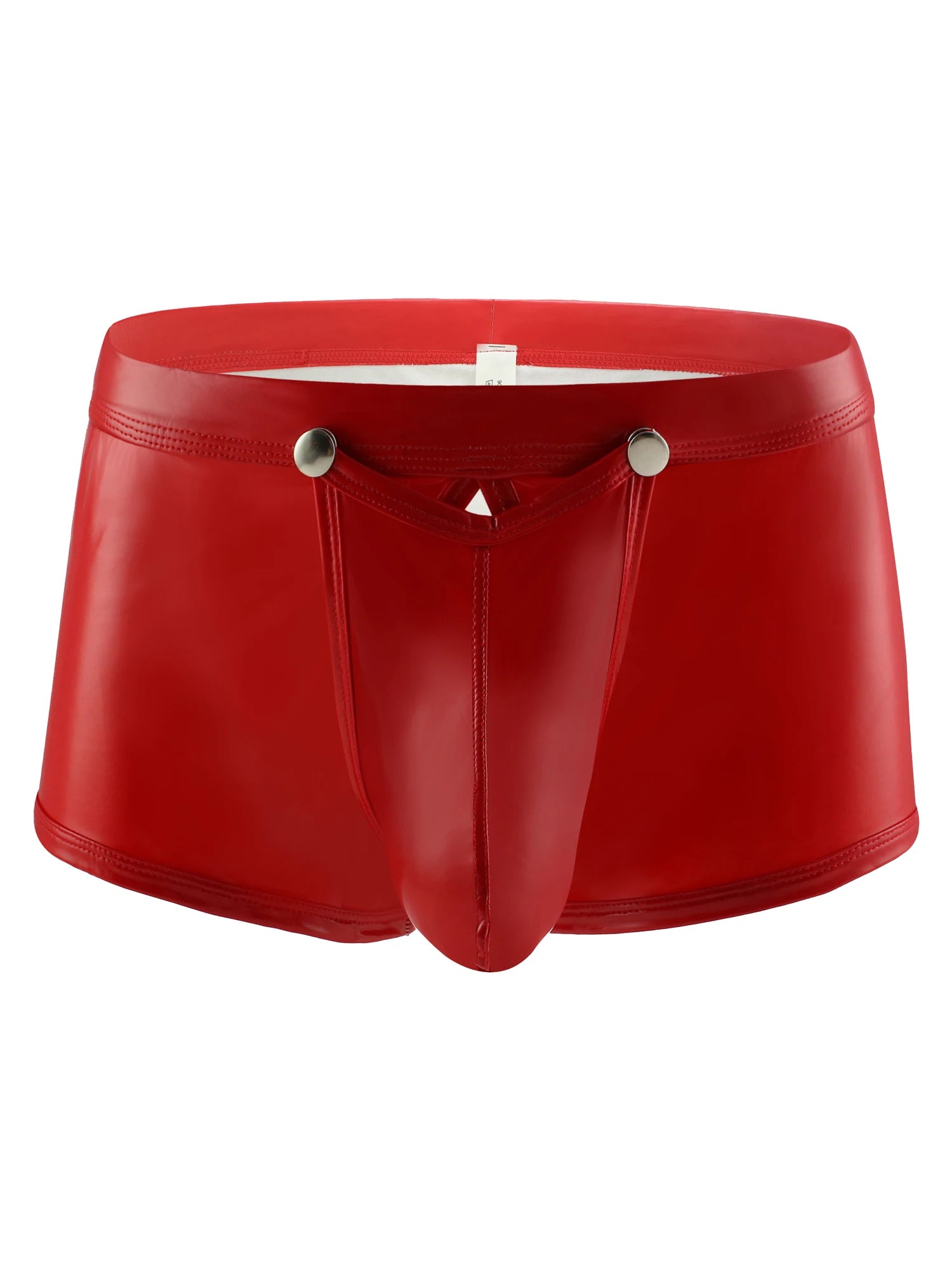 Men's low-rise patent leather erotic underwear sexy fetish boxer shorts