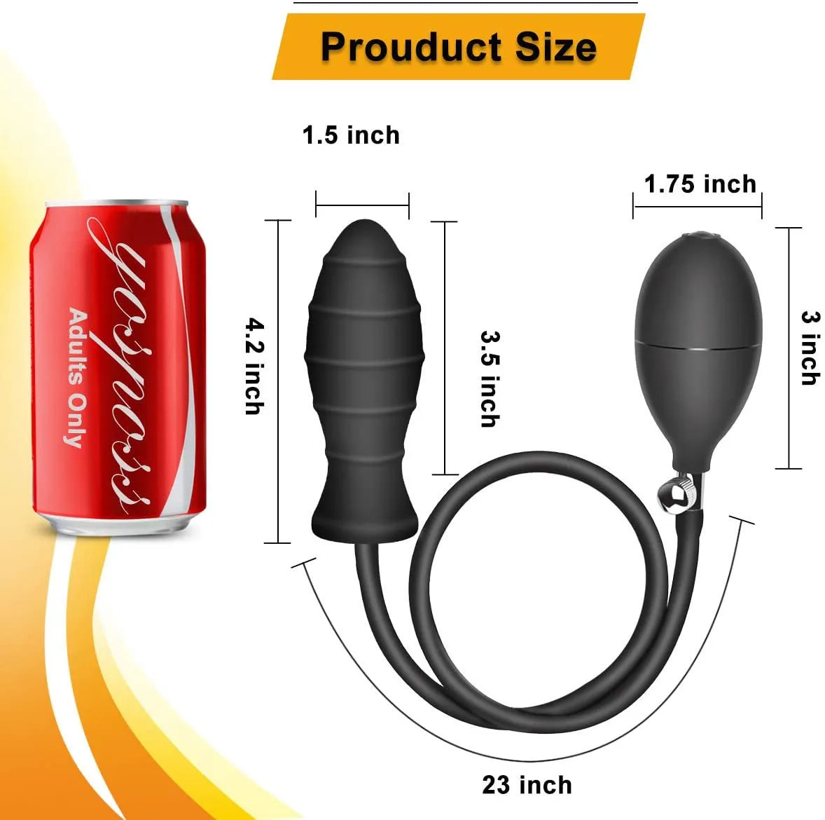 Inflatable Anal Plug with Metal Ball for Men&Women Extra Large Prostate Massager &G-Spot Stimulator Premium Comfort Anal Dilator