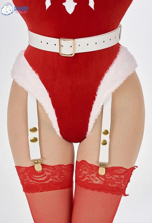 Christmas Women Sexy Jumpsuits Anime NieR Automata 2B Cosplay Costumes YoRHa No 2 Type B Red Pantyhose Gloves Hairband Xmas Gift