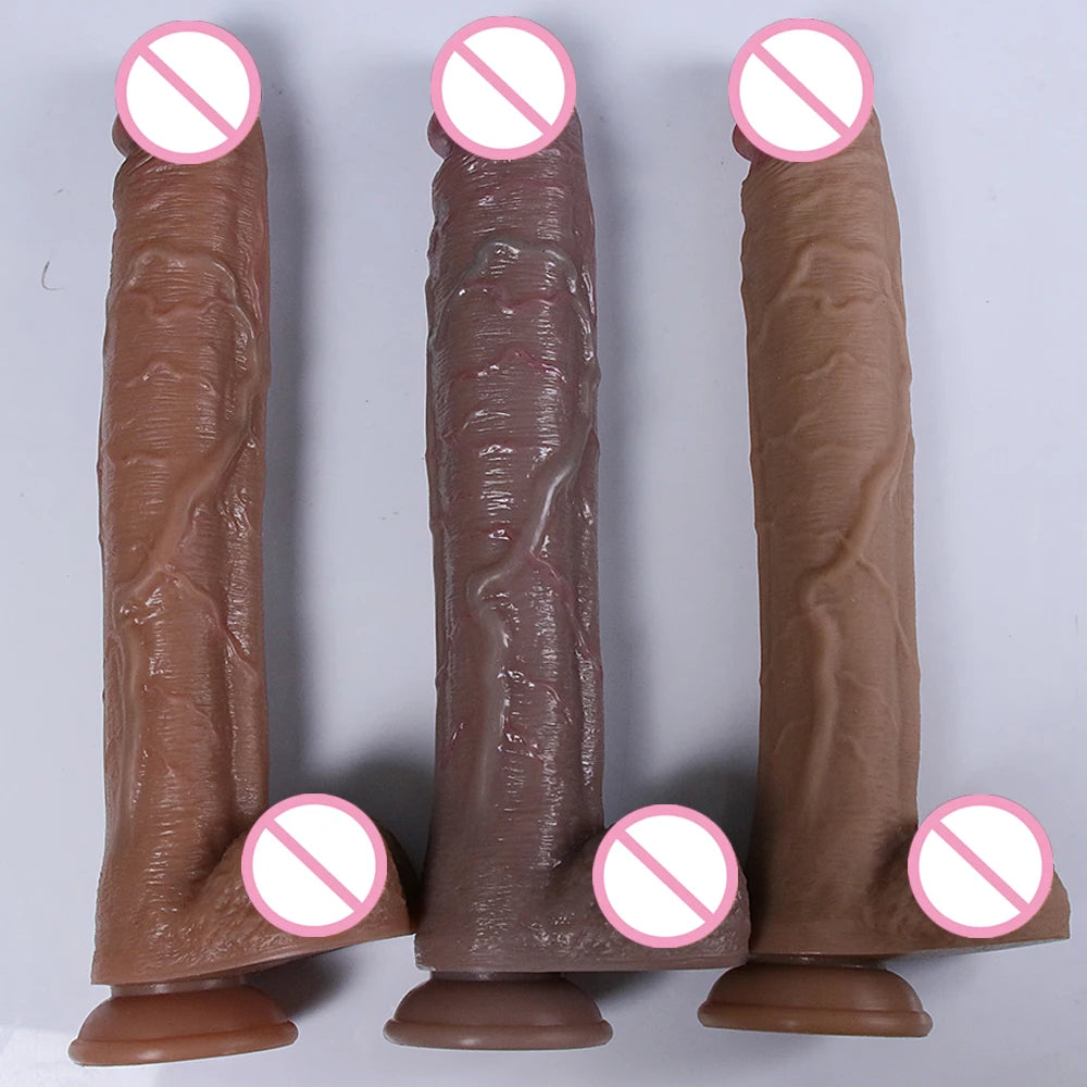 Super Long Realistic Dildo Soft Big Penis Silicone No Vibrators Lesbian Strapon Vagin Anal Sting Sex Toys For Womans Maturbators
