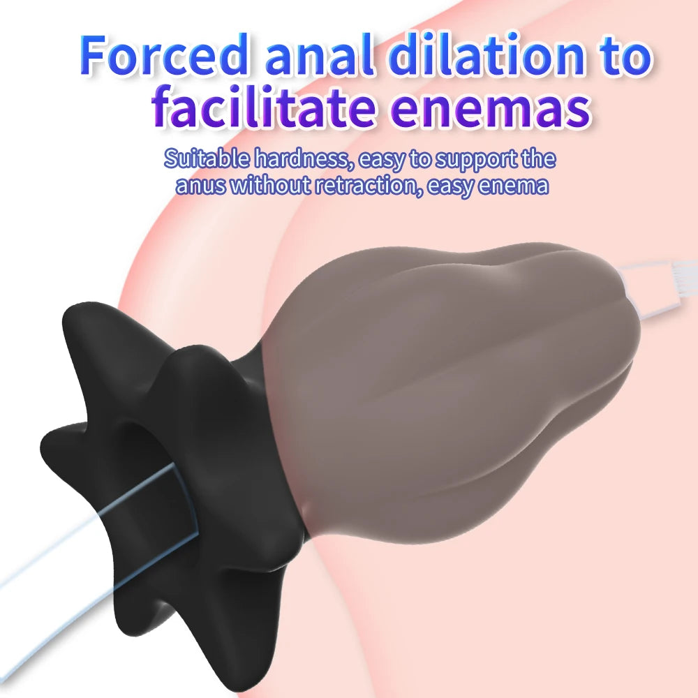 Hollow Anal Plug for Women Men Couples Anal Sex Enema Anal Dilator Hollow Silicone Butt Plug Anus Expansion Adult Sex Toys