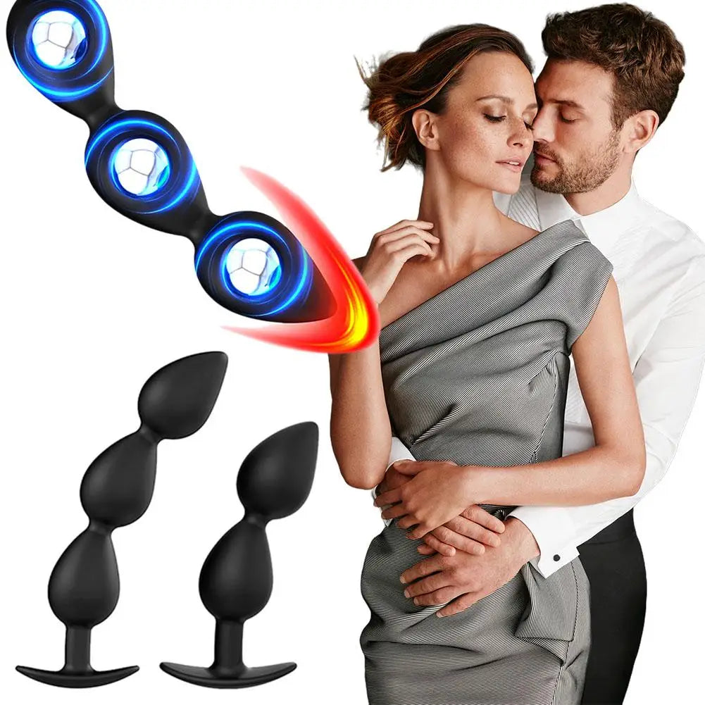 Wearable Anal Plugs With Steel Balls Inside Anal Bead Butt Plug Fake Dildo Analplug Buttplug Butplug Adult 18 Sex Toy For Unisex