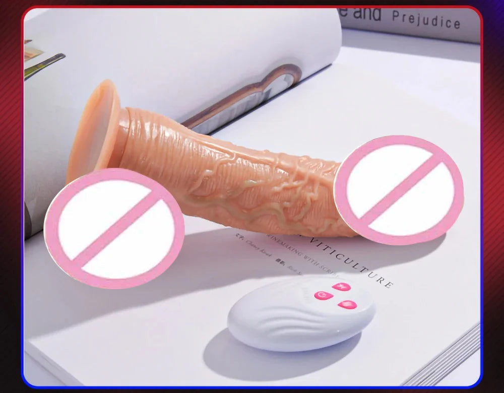 Realistic Dildo Vibrator Big Penis Telescopic Heating Silicone Female Dildos for G Spot Anal Stimulation Vibrators for Women 18