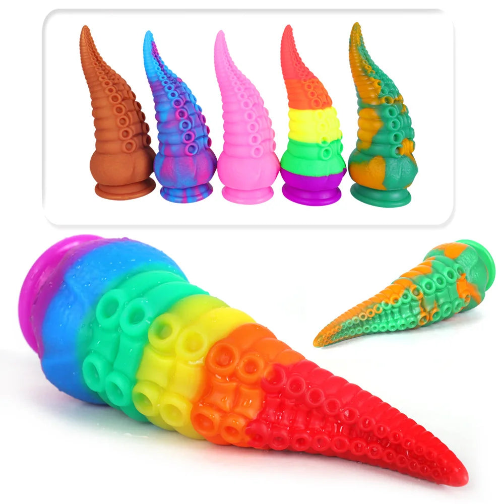 Dildo Female Homosexual Giant Anal Toy Cup Octopus Tentacle Tentacle Artificial Penis Animal Dildo Sex Toys for Adults Anal Plug