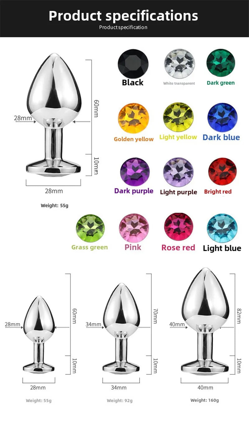 Metal Anal Plug Wearable Butt Plug Jewelry Dilator Dildo Prostate Massager Sex Toy for Men And Women Dropshipping