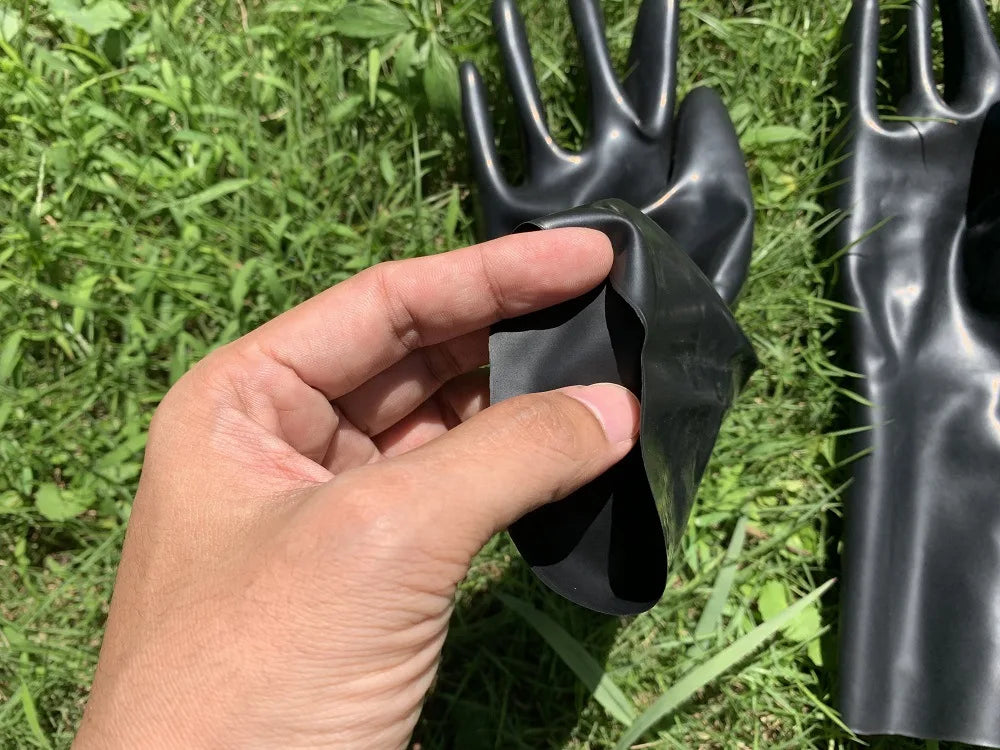 Chlorated Unisex Short Latex Gloves Mittens Fetish Slim Finger Wrist Length Seamless 3D