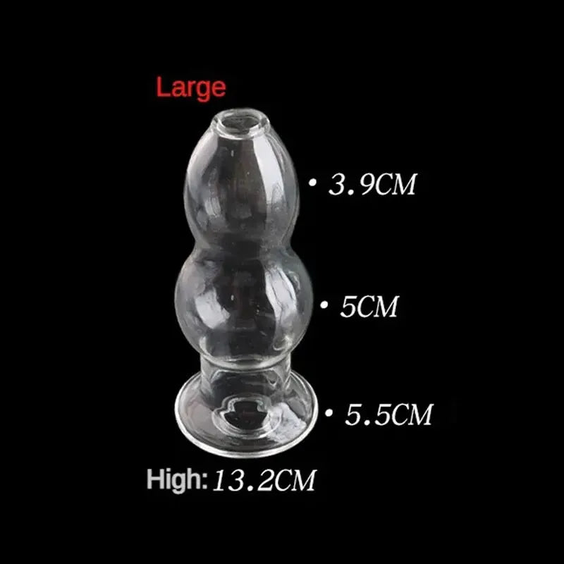 Crystal Anus Hollow Gourd Anal Plug Erotic Toys Portable Anal Cleaning Anus Washing Bidet Glass Butt Plug Adult Sex Products