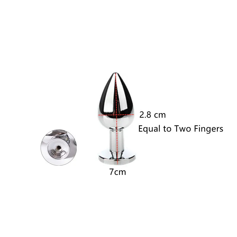 Adult Metal Anal Dilator Butt Plug with Fetish Tail Fit Stopper for Women Men Fun Games Anal Training Sex Toys Erotic Shop